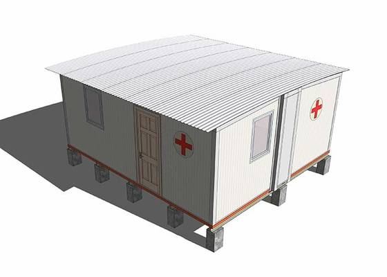 샌드위치 패널 벽을 가진 휴대용 비상사태 이동할 수 있는 야전 병원 반대로 전염병 캠프