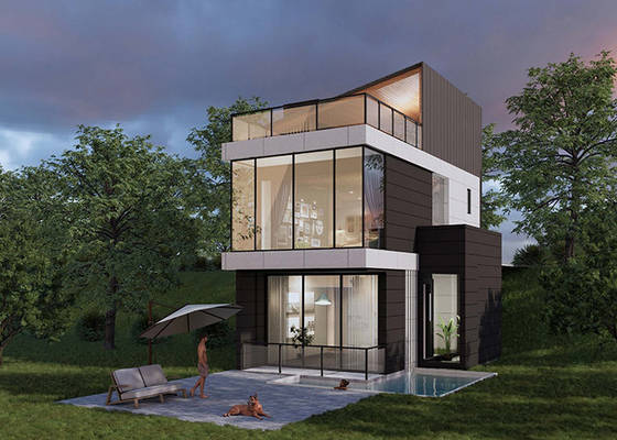 AS/NZS/USA Standard Prefab Light Steel Frame House For Living Luxury Modular Hotel Unit