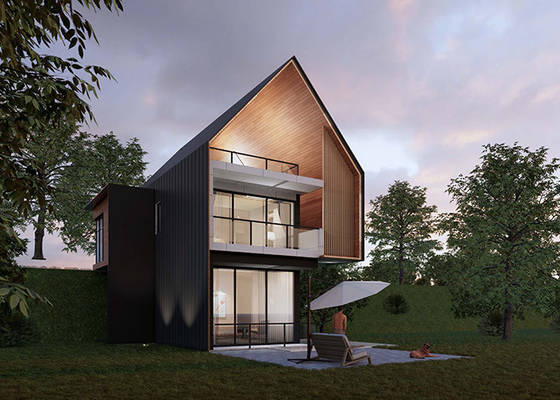 AS/NZS/USA Standard Prefab Light Steel Frame House With Garden Terrace