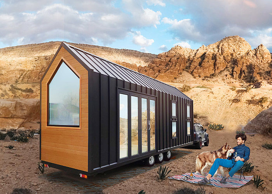 Luxe Glamping Prefabricated Houses Custom  Tiny House On Wheels For Hotels / Camping / Rental