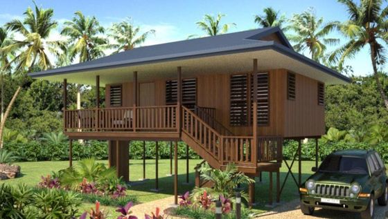 Prefab Light Steel Structure Beach Bungalows Wooden Look House wooden house
