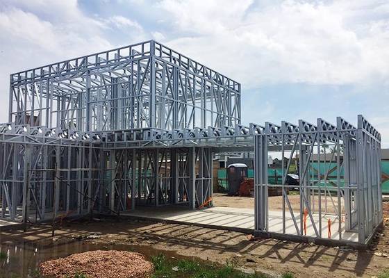 ICC EN-1090 2 Storey Prefabricated Light Steel Framing Villa House With Big Windows