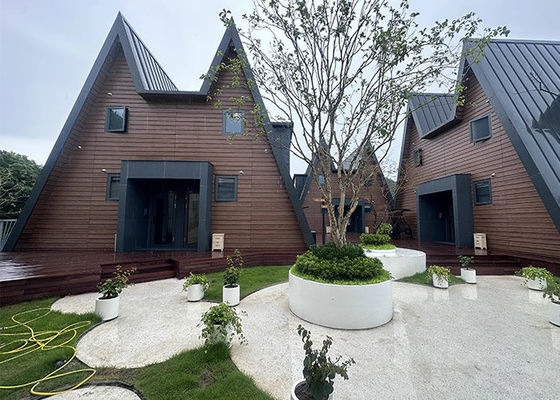 캠핑용 경량 강철 프레임 조립식 주택 키트가 있는 A자형 주택