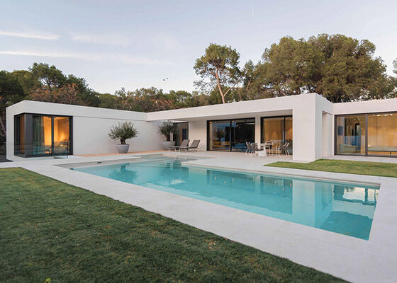 수영장 및 가벼운 가이즈 철 프레임 하우스 키트와 함께 단일 가족 전조 주택