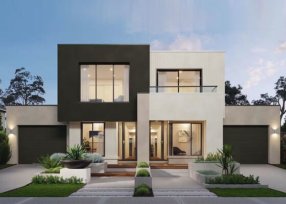 맞춤형 현대식 경량 강철 구조 조립식 빌라 하우스 프레임 모듈 키트 (3 침실용)