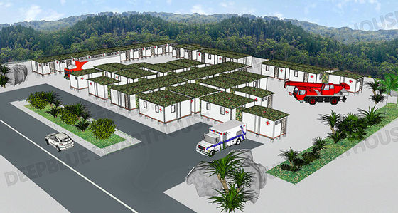 딥블루 폴더블 모듈 시스템 급속한 개발 병원 비상 주택 보호소 격리 로터스 하우스