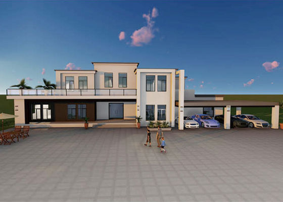 정원 테라스 녹색 조립식 집들 더블데크는 조립식 빛 철골 주택을 분리했습니다