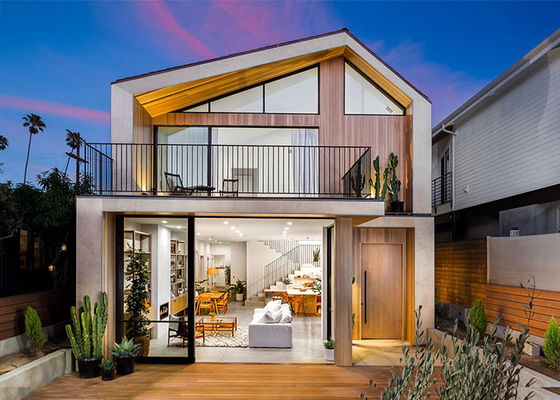 유럽 연합 가벼운 철강 프레임 2 층 모듈형 집 큰 창문 아시시 빌라