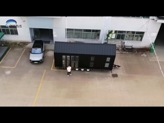 모듈형 가벼운 철강 구조 사전 제작 된 트레일러와 함께 바퀴에 작은 집 Airbnb